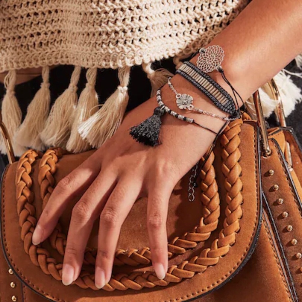 Boho Layered Four Piece Charm Bracelet Set